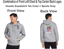 Load image into Gallery viewer, CCT-303-4 - Gildan Adult Softstyle® Fleece Pullover Hooded Sweatshirt - We All Laugh In the Same Language Logos