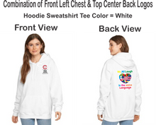 Load image into Gallery viewer, CCT-303-4 - Gildan Adult Softstyle® Fleece Pullover Hooded Sweatshirt - We All Laugh In the Same Language Logos