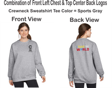 Load image into Gallery viewer, CCT-304-1 - Gildan Adult Softstyle® Fleece Crew Sweatshirt - I Teach The World Logos