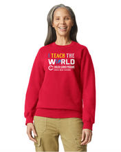 Load image into Gallery viewer, CCT-304-2 - Gildan Adult Softstyle® Fleece Crew Sweatshirt - I Teach The World - English Learner Program Logo