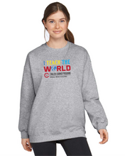 Load image into Gallery viewer, CCT-304-2 - Gildan Adult Softstyle® Fleece Crew Sweatshirt - I Teach The World - English Learner Program Logo