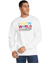 Load image into Gallery viewer, CCT-304-2 - Gildan Adult Softstyle® Fleece Crew Sweatshirt - I Teach The World - English Learner Program Logo