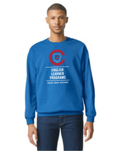 Load image into Gallery viewer, CCT-304-3 - Gildan Adult Softstyle® Fleece Crew Sweatshirt - Vertical English Learner Programs Logo