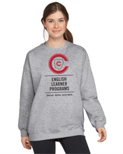 Load image into Gallery viewer, CCT-304-3 - Gildan Adult Softstyle® Fleece Crew Sweatshirt - Vertical English Learner Programs Logo