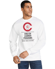Load image into Gallery viewer, CCT-304-3 - Gildan Adult Softstyle® Fleece Crew Sweatshirt - Vertical English Learner Programs Logo