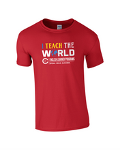 Load image into Gallery viewer, CCT-521-2 - Gildan Adult Softstyle Short Sleeve T-Shirt - I Teach The World - English Learner Program Logo