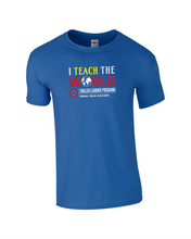 Load image into Gallery viewer, CCT-521-2 - Gildan Adult Softstyle Short Sleeve T-Shirt - I Teach The World - English Learner Program Logo