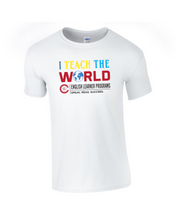 Load image into Gallery viewer, CCT-521-2 - Gildan Adult Softstyle Short Sleeve T-Shirt - I Teach The World - English Learner Program Logo