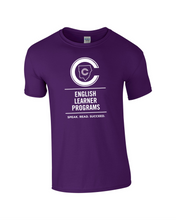 Load image into Gallery viewer, CCT-521-3 - Gildan Adult Softstyle Short Sleeve T-Shirt - Vertical English Learner Programs Logos