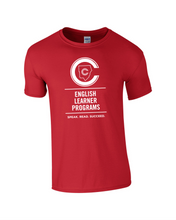 Load image into Gallery viewer, CCT-521-3 - Gildan Adult Softstyle Short Sleeve T-Shirt - Vertical English Learner Programs Logos