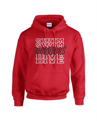CHS-SD-303-3 - Gildan Hoodie Sweatshirt - Warriors Swim & Dive Logo
