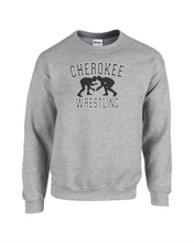 Load image into Gallery viewer, CHS-WRES-307-3 - Gildan Crew Neck Sweatshirt - Cherokee Warriors Wrestling Logo