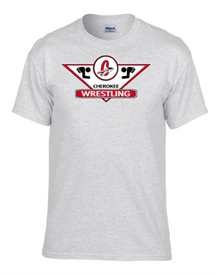CHS-WRES-515-1- Gildan 50/50 Short Sleeve T-Shirt - Cherokee C Wrestling Logo