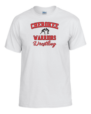 CHS-WRES-515-3- Gildan 50/50 Short Sleeve T-Shirt - Cherokee Warriors Wrestling Logo