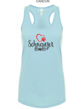 Load image into Gallery viewer, Schnauzer-051-114 - Next Level Ladies' Ideal Racerback Tank - Love Schnauzer Mom Logo