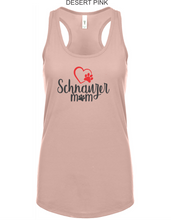 Load image into Gallery viewer, Schnauzer-051-114 - Next Level Ladies' Ideal Racerback Tank - Love Schnauzer Mom Logo