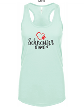 Load image into Gallery viewer, Schnauzer-051-114 - Next Level Ladies' Ideal Racerback Tank - Love Schnauzer Mom Logo