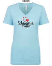 Load image into Gallery viewer, Schnauzer-062-114 - Next Level Apparel Ladies' Ideal V - Love Schnauzer Mom Logo
