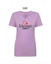Load image into Gallery viewer, Schnauzer-062-114 - Next Level Apparel Ladies' Ideal V - Love Schnauzer Mom Logo