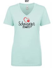 Load image into Gallery viewer, Schnauzer-062-114 - Next Level Apparel Ladies' Ideal V - Love Schnauzer Mom Logo