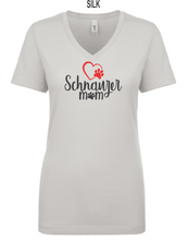 Load image into Gallery viewer, Schnauzer-062-114 - Next Level Apparel Ladies' Ideal V - Love Schnauzer Mom Logo