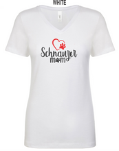 Load image into Gallery viewer, Schnauzer-062-114 - Next Level Apparel Ladies' Ideal V - Love Schnauzer Mom Logo