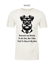 Load image into Gallery viewer, Schnauzer-103 - Next Level CVC Short Sleeve Crew Tee - All Dressed To Go Out Logo