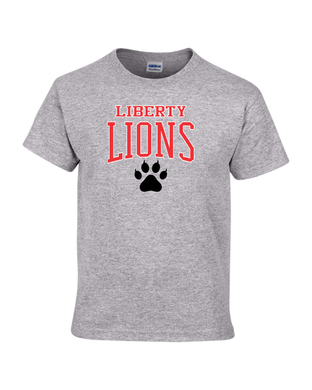 LIB-PTA-481-7 - Gildan 5.5 oz., 50/50 Short Sleeve T-Shirt -  Liberty Lion Paw Logo