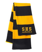Load image into Gallery viewer, SEQ-Robotics-902-5 - Sportsman - Rugby-Striped Knit Scarf - SHS Robotics Logo