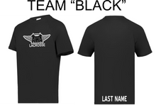 Load image into Gallery viewer, AWA-LAX-015-1 - Attain Wicking Raglan Short Sleeve Shooter Shirt - AWA Lacrosse Logos & Personalized Name on Back