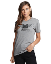 Load image into Gallery viewer, AWA-LAX-051-1 - Next Level CVC Short Sleeve Crew TEE - AWA Girls Lacrosse Logo & AWA Back Logo