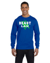 Load image into Gallery viewer, BEAST-LAX-518-2 - Gildan 5.5 oz., 50/50 Long-Sleeve T-Shirt - BEAST LAX Logo