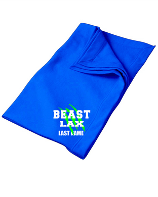 BEAST-LAX-941-2 - Gildan Heavy Blend Fleece Stadium Blanket - BEAST LAX Logo & Personalized Name