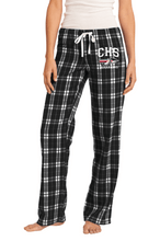 Load image into Gallery viewer, CHS-PTSA-721-3 - District Ladies Flannel Plaid Pants - CHS Arrow Warriors Logo