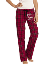 Load image into Gallery viewer, CHS-PTSA-721-3 - District Ladies Flannel Plaid Pants - CHS Arrow Warriors Logo