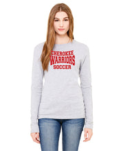 Load image into Gallery viewer, CHS-SOC-611-3 - Bella + Canvas Ladies&#39; Jersey Long-Sleeve T-Shirt - Cherokee Warriors Soccer Logo