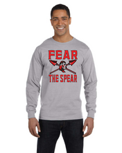 Load image into Gallery viewer, CHS-TRK-518-7 - Gildan Adult 5.5 oz., 50/50 Long-Sleeve T-Shirt - Fear the Spear - Warrior Cross Spear Logo