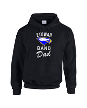 Load image into Gallery viewer, ET-BND-303-3C - Gildan Adult 8 oz., 50/50 Fleece Hoodie - Etowah Eagle Band Dad Logo