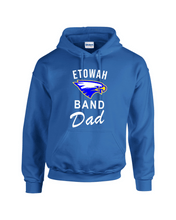Load image into Gallery viewer, ET-BND-303-3C - Gildan Adult 8 oz., 50/50 Fleece Hoodie - Etowah Eagle Band Dad Logo