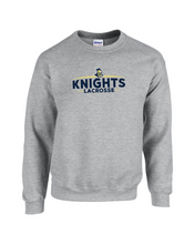 Load image into Gallery viewer, RR-LAX-304-3 - Gildan Adult 8 oz., 50/50 Fleece Crew - KNIGHTS Archs Logo