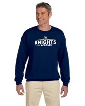 Load image into Gallery viewer, RR-LAX-304-3 - Gildan Adult 8 oz., 50/50 Fleece Crew - KNIGHTS Archs Logo