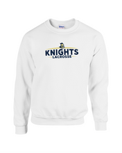 Load image into Gallery viewer, RR-LAX-304-3 - Gildan Adult 8 oz., 50/50 Fleece Crew - KNIGHTS Archs Logo