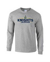Load image into Gallery viewer, RR-LAX-518-3 - Gildan 5.5 oz., 50/50 Long-Sleeve T-Shirt - KNIGHTS Archs Logo