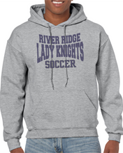 Load image into Gallery viewer, Item RR-SOC-301-2 Gildan Adult 8 oz., 50/50 Fleece Hoodie - River Ridge KNIGHTS Soccer Logo