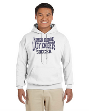 Load image into Gallery viewer, Item RR-SOC-301-2 Gildan Adult 8 oz., 50/50 Fleece Hoodie - River Ridge KNIGHTS Soccer Logo
