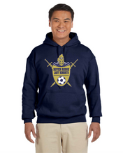 Load image into Gallery viewer, Item RR-SOC-301-1 Gildan Adult 8 oz., 50/50 Fleece Hoodie - River Ridge Lady KNIGHTS Soccer Logo