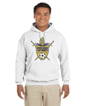 Load image into Gallery viewer, Item RR-SOC-301-1 Gildan Adult 8 oz., 50/50 Fleece Hoodie - River Ridge Lady KNIGHTS Soccer Logo