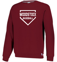 Load image into Gallery viewer, WW-BB-092-11 - Russell Athletic Unisex Dri-Power Crewneck Sweatshirt - Woodstock Diamond Baseball Logo