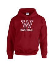Load image into Gallery viewer, WW-BB-301-2 - Gildan Adult 8 oz., 50/50 Fleece Hoodie - Woodstock W Baseball Logo