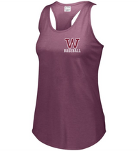 Load image into Gallery viewer, WW-BB-521-2 - Augusta Ladies Lux Tri-Blend Tank - Woodstock W Baseball Logo
